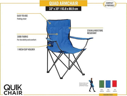 Portable Folding Camping Chair with Armrest & Cup Holder Ⓢ
